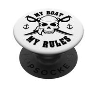 Pirate Skull Sea Ship Boat Captain Gift PopSockets PopGrip Adesivo