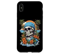 Pirate Skull Tropical Hawaiian Beach Tramonto Luau Vacanza Custodia per iPhone XS Max