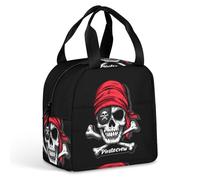 Piratecrew Jolly Roger Flag Skul Borsa termica per il pranzo, a prova di perdite, borsa termica per lavoro, viaggi all'aperto