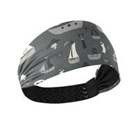 Pirates Design grigio barca a vela antiscivolo fasce per capelli per donne capelli elastici per allenamenti palestra tennis basket