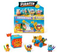 PIRATIX Golden Treasure Series -Captain Pack Tina Thunder.Include 4 Piratix; 1 capitano d'oro e 1 pirata a sorpresa, 4 accessori, 1 fortezza, 1 cannone, 2 tesori esclusivi e 2 bandiere.Confezione 3 su