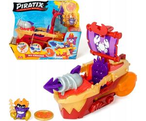 Piratix Sea Crusher Pirate Ship Playset with Lobster Figure and Magic Coin