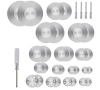 Pirhosigma Disco diamantato da taglio, 30 pezzi rotanti per taglierina, 2 pezzi ciascuno, 2 tipi e 11 misure da 16 mm a 60 mm + 1 cacciavite + 4 mandrini