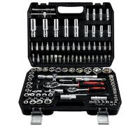 PIRIPARA Kit di attrezzi meccanici e set di chiavi a bussola, 108 pezzi, attacco da 1/4" e 1/2", SAE, con barre di estensione