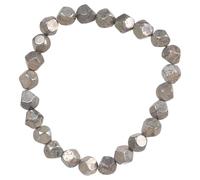 Pirite in pietra naturale sfaccettata perline per gli uomini lunghezza regolabile bracciale accessori da polso per gli uomini perline sfaccettate irregolari