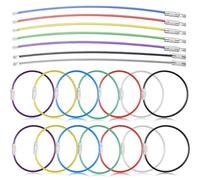 Piriuuo 14 pezzi portachiavi corda metallica 15 x 1,5 cm filo di acciaio colorato portachiavi con tappo a vite in acciaio inox, anelli di filo colorati per portachiavi