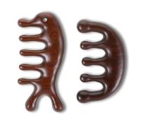 Piriuuo 2 pettini massaggianti per cuoio capelluto, in legno, con denti larghi, pettine naturale in legno di sandalo rotondo, massaggiatore per la testa, stimolatore Gua Sha per alleviare