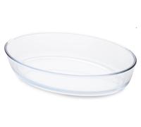 Guardini, Teglia Ovale, In Vetro Borosilicato, Resistente agli Shock Termici, 30x21,5x7cm - 2,4L, Trasparente/Azzurro