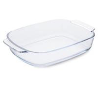 Guardini, Pirofila rettangolare con manici 38x25 cm - 3,8L, Vetro borosilicato, Resistente agli shock termici, Trasparente/Azzurro