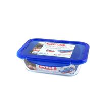 Pirofila in vetro con coperchio ermetico blu Cook & Go 25,6 x 19,4 cm