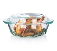 Pirofila in vetro da forno con coperchio 2 l + 750 ml