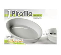 PIROFILA OVALE BIANCA TEGLIA FORNO LASAGNERA 27X18,5X5,5CM IN PORCELLANA 646744