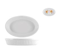 Pirofila ovale in ceramica di colore bianco di cm 28,5x20