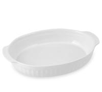 Pirofila ovale in ceramica di colore bianco di cm 36x24