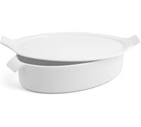 Pirofila Ovale in Porcellana Bianca con Coperchio cm.17x25 h.6