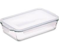 Pirofila per lasagne in vetro con coperchio ermetico a scatto, grande teglia rettangolare adatta al forno, senza BPA, adatta al microonde, al congelatore e alla lavastoviglie, 1,5 l (Cook n Freeze)