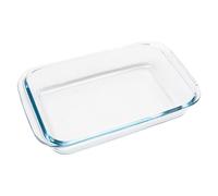 Pirofila Piccola in Vetro, 1 L Teglia per Lasagne in Vetro Borosilicato, 26 x 15 x 4,5 cm Teglia Rettangolare con Manici Larghi, Adatta a Microonde, Resistente al Calore