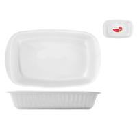 Pirofila rettangolare di colore bianco di cm 35x21