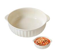 Pirofila rotonda in ceramica, pirofila per lasagne per friggitrice ad aria calda 19 x 16,5 x 5,5 cm, pirofila per lasagne, pirofila lucida con smalto, rotonda, per lasagne, patatine fritte, zuppa