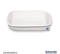 PIROFILA SATURNIA RETTANGOLARE LINEA FORNO PORCELLANA BIANCA CM 36X26X6 H