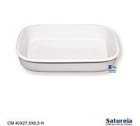 PIROFILA SATURNIA RETTANGOLARE LINEA FORNO PORCELLANA BIANCA CM 40X27,5X6,5 H