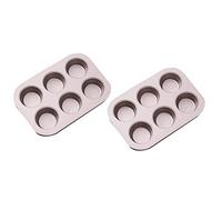 Pirofila, Set di 2 teglie for muffin antiaderenti di alta qualità, comode e facili da usare.(Gold)