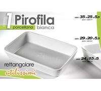 PIROFILA TEGLIA Lasagnera FORNO ALTA BIANCA RETTANGOLARE ANTIADERENTE 35245,5