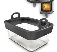 Pirofila vetro per Airfryer con manici silicone, rettangolare | Accessorio compatibile Cosori, Ninja, Philips, resistente al calore e antigraffio, lavabile in lavastoviglie