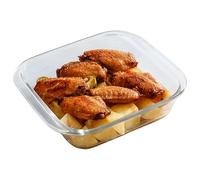 Pirofile in vetro per forno, pirofila in vetro, 8x7x2 quadrate resistenti al calore fino a 400 °C, teglie da forno per friggitrice ad, cottura a microonde, teglie da