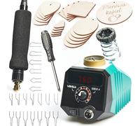 Pirografo Digitale LCD Yihua 939D-V Professionale Kit 20 Punte + 20 Legni