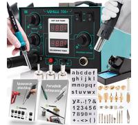Pirografo Professionale Legno Yihua 706+ Kit 28 Punte Incisione e Aria Calda