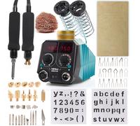 Pirografo Professionale Yihua 939D-VII 2 Manici LCD Kit 48 Punte Legno Cuoio