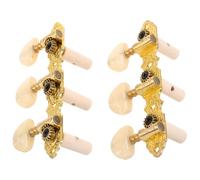 Piroli per Chitarra Acustica in Lega di Zinco, 2 Pezzi, Oro | Rotazione e Formato Portatile, Pomelli Semicircolari in Agata Artificiale, per Lezioni e Concerti
