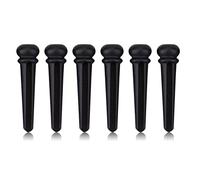 Piroli per ponte in ebano per chitarra folk acustica, 6 pezzi, con intarsio in conchiglia di abalone e anello in rame, materiale durevole, qualità del suono migliorata, facile installazione