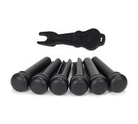 Piroli per ponticelli per chitarra in ebano con estrattore per pioli per ponte, parte di ricambio per chitarra folk acustica ukulele, perni scanalati, accessori per bassi