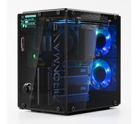 Pironman 5-MAX Dual NVMe M.2 SSD PCIe enclosure per Raspberry Pi 5 NAS RAID 0/1 AI, acceleratore Hailo-8L PWM Tower+ventola Dual RGB 0,96", modulo OLED, spegnimento sicuro HDMI (RPI5 non incluso)