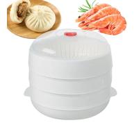 Piroscafo a microonde con coperchio e vassoio, piroscafo per verdure da cucina | Pocchetti da cucina per pasti riscaldanti, pasta, gnocchi, carne, pancetta, mais, piatti di patate, cibo