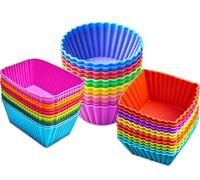 Pirottini in silicone per cupcake e muffin, confezione da 36 pezzi, riutilizzabili, antiaderenti