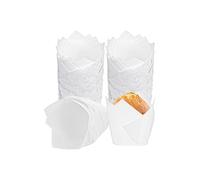 pirottini muffin 20/50/100 pirottini for cupcake a forma di tulipano, for muffin for la cottura, carta for facili da usare(White,20pcs)