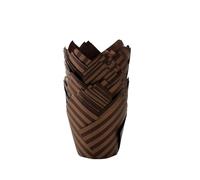 pirottini muffin 30/60/100/150 pirottini da forno a forma di tulipano - Pirottini for muffin in carta a righe a, for matrimoni(Coffee stripes,150Pcs)