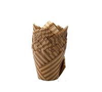pirottini muffin 30/60/100/150 pirottini da forno a forma di tulipano - Pirottini for muffin in carta a righe a, for matrimoni(Beige stripes,100Pcs)