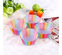 Pirottini per cupcake, 100 pezzi, colore arcobaleno, per pirottini e muffin
