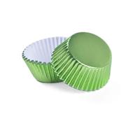 Pirottini Per Cupcake 200 pz. Tazze in foglio di alluminio addensato Fodere for cupcake Mini Stampi for muffin for torte for la cottura Per Muffin(Green)