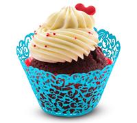 Pirottini per Cupcake Casi Supporti Muffin Tazze per Matrimoni, Compleanni Eventi e funzioni di Nozze Decor, Blue, Confezione da 100 pz