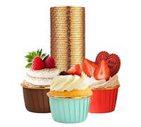 Pirottini per Muffin,75 pezzi di Pirottini di Carta Pirottini da Forno Alluminio Pirottini per Muffin Cartaper cupcakes compleanno,matrimonio,festa di Natale 3 colori