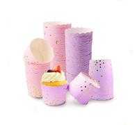 Pirottini per Muffin Carta,100 Pezzi Pirottini Cupcake Pirottini Cupcake da Forno Pirottini di Carta Cupcake per Muffin Cupcake Matrimoni Compleanni,Rosa e Viola
