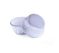 Pirottini Per Muffin Carta 200 pz. Tazze in foglio di alluminio addensato Fodere for cupcake Mini Stampi for muffin for torte for la cottura(Silver)