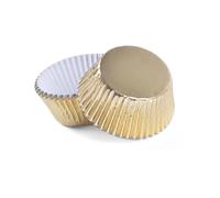 Pirottini Per Muffin Carta 200 pz. Tazze in foglio di alluminio addensato Fodere for cupcake Mini Stampi for muffin for torte for la cottura(Gold)