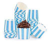 Pirottini per muffin di carta, per cupcake, 50 pezzi, mini muffin, strisce rosse e bianche, per dessert, matrimoni, bambini, compleanni, feste, feste di famiglia