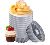 Pirottini per per cupcake - Fodere flessibili per muffin in silicone, stoviglie ecologiche resistenti al calore | da forno per muffin, 12 pezzi, vassoio per cupcake sicuro e non tossico